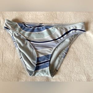 Hollister Blue White Black Stripe Bathing Suit Bottoms Beach Swimwear NWT Sz L